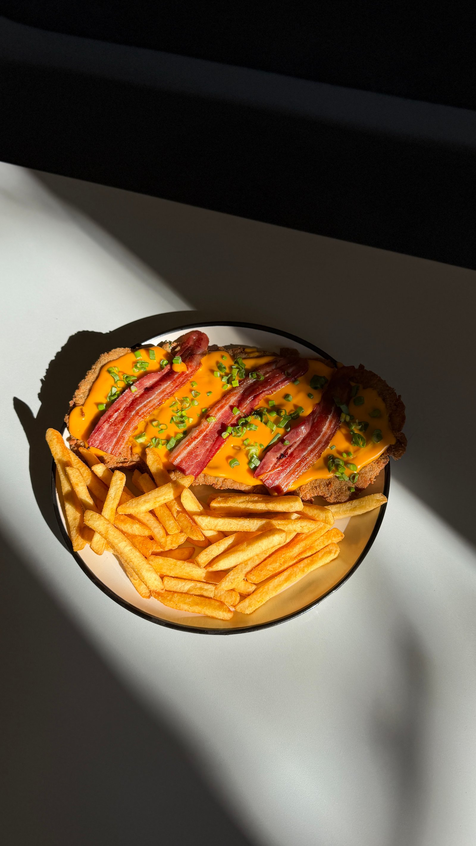 Milanesa chedar y bacon