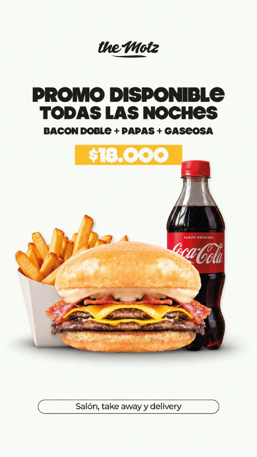 Bacon doble + Papas + Gaseosa 375