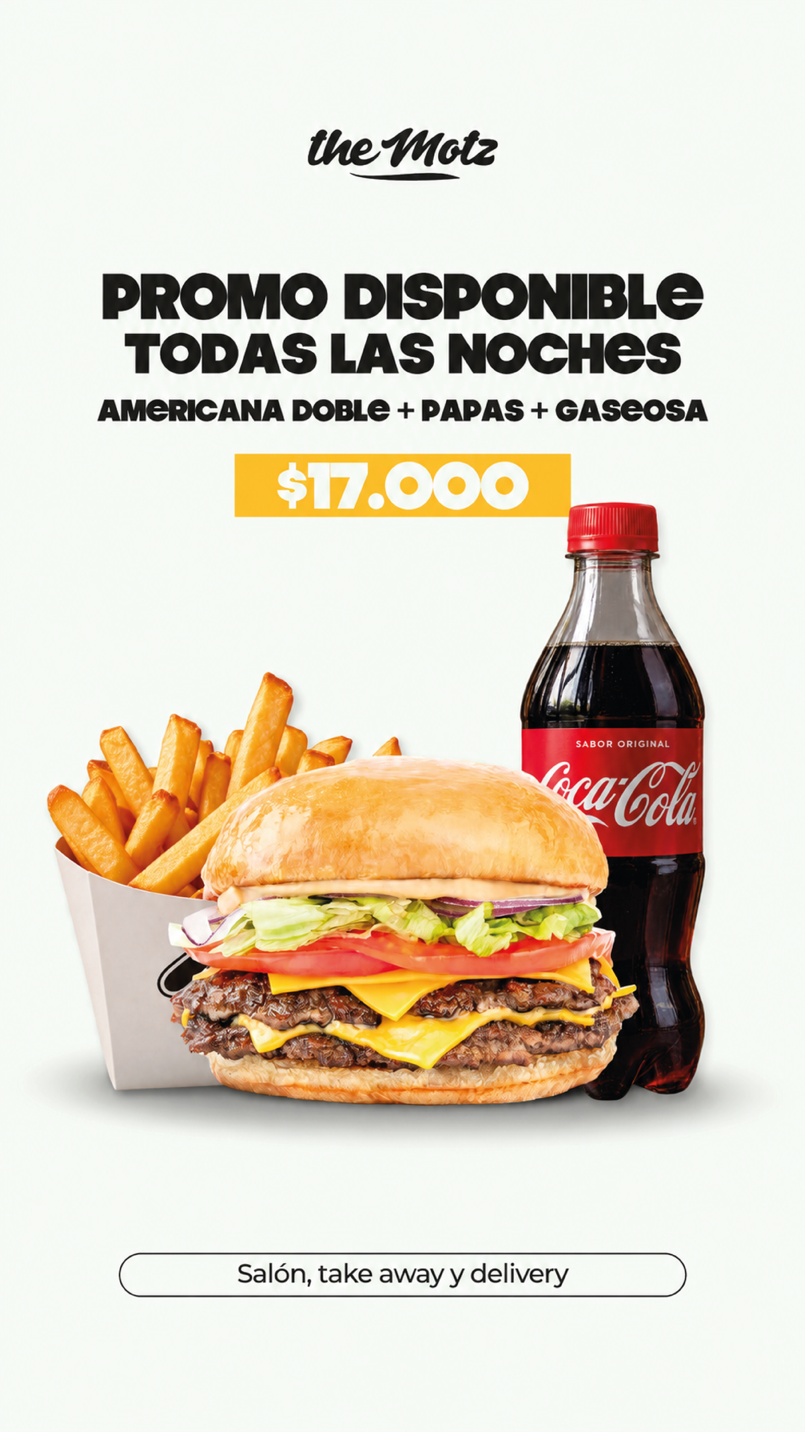 American doble + Papas + Gaseosa 375